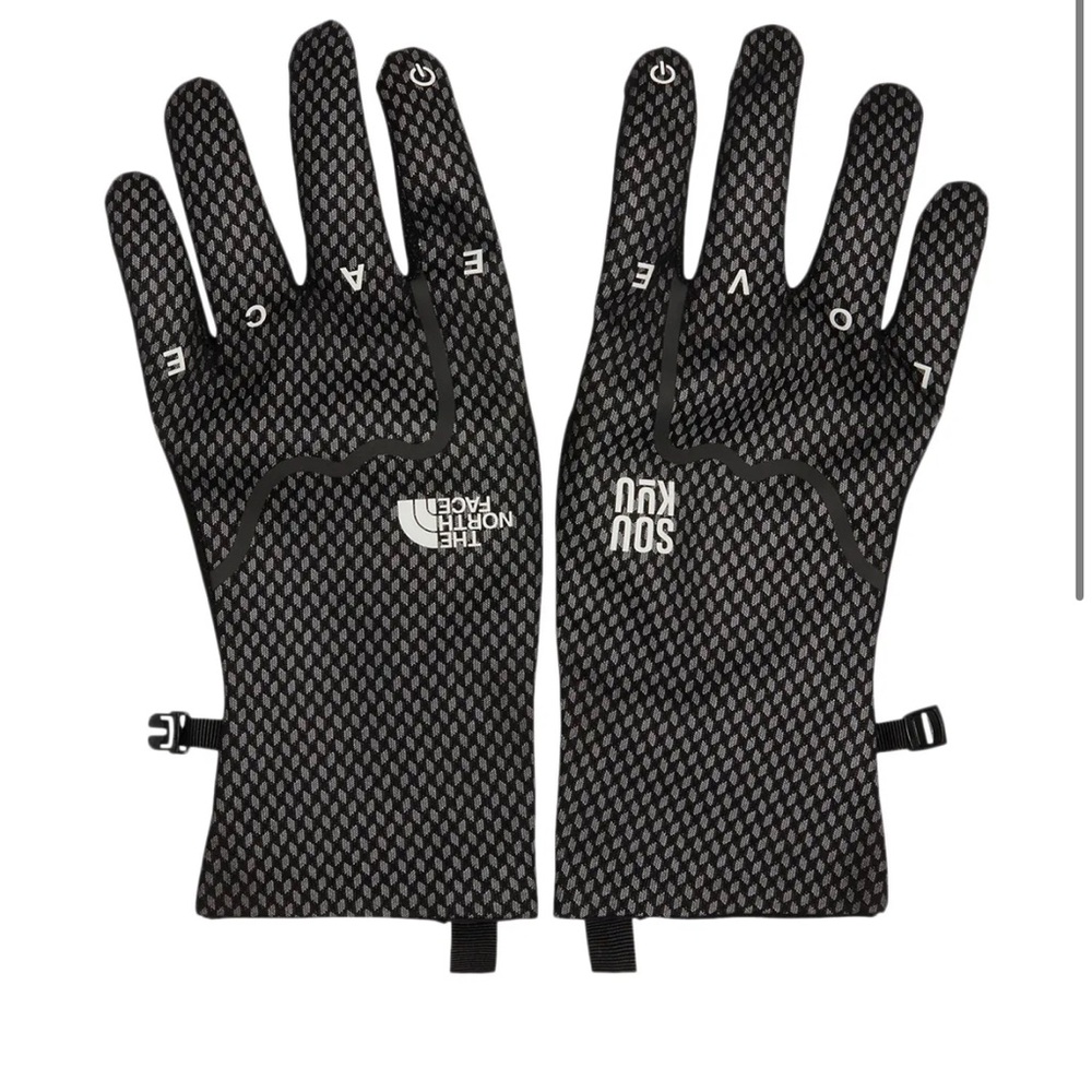 The North Face Black and Gray Patterned Gloves